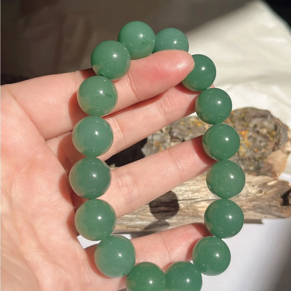 14mm Green Aventurine Beaded Bracelet‎
